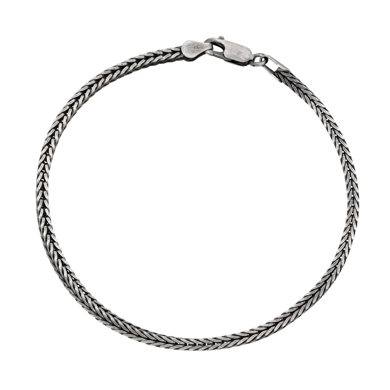2.6mm Foxtail Chain Bracelet in Oxidized Stainless Steel - 8.25"