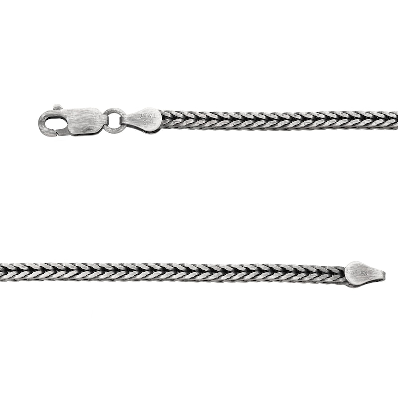 2.6mm Foxtail Chain Bracelet in Oxidized Stainless Steel - 8.25"