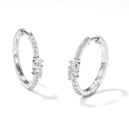 1.00 CT. T.W. Pear-Shaped Lab-Grown Diamond Drop Earrings in Sterling Silver (F/SI2)