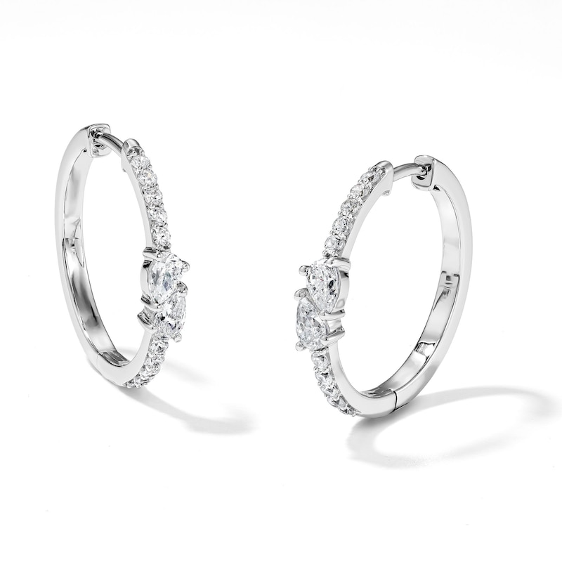1.00 CT. T.W. Pear-Shaped Lab-Grown Diamond Drop Earrings in Sterling Silver (F/SI2)