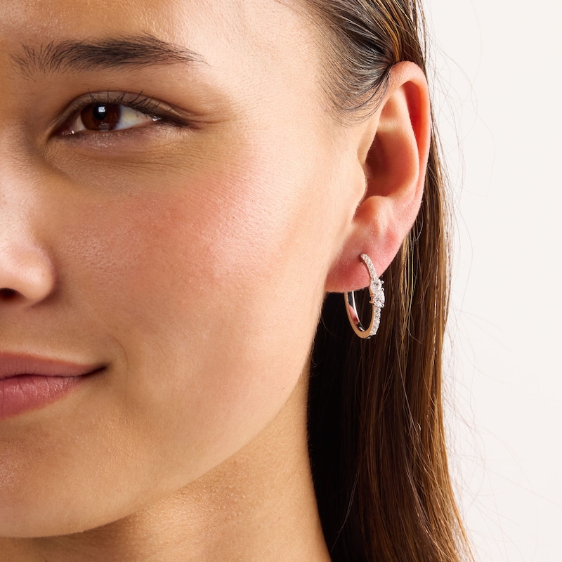 1.00 CT. T.W. Pear-Shaped Lab-Grown Diamond Drop Earrings in Sterling Silver (F/SI2)