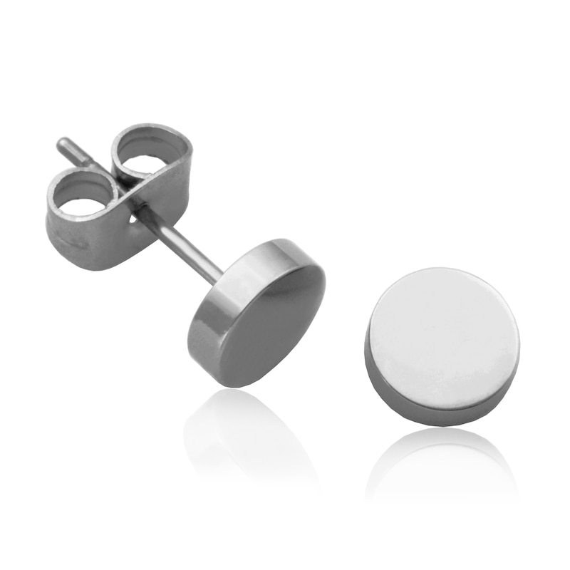 Flat Stud Earrings in Stainless Steel - 5.0mm