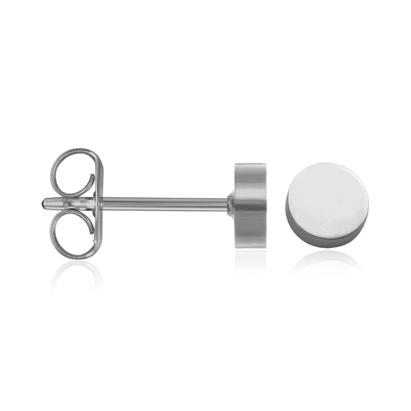 Flat Stud Earrings in Stainless Steel - 5.0mm