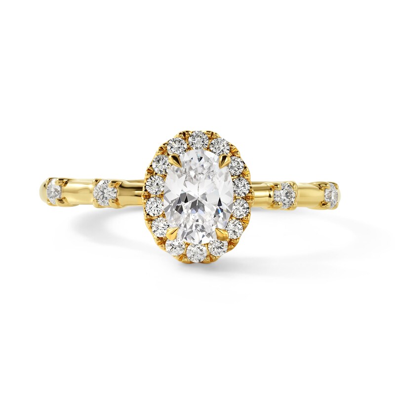 0.70 CT. T.W. Oval-Cut Diamond Frame Engagement Ring 14K Gold