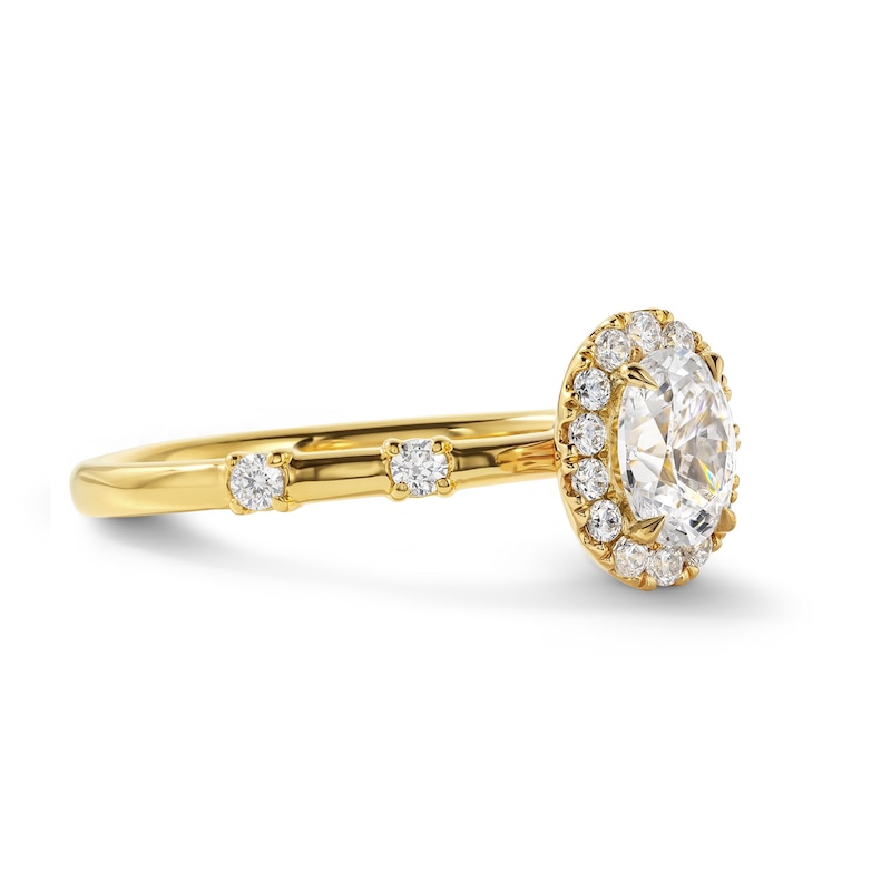 0.70 CT. T.W. Oval-Cut Diamond Frame Engagement Ring 14K Gold