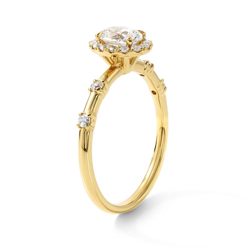 0.70 CT. T.W. Oval-Cut Diamond Frame Engagement Ring 14K Gold