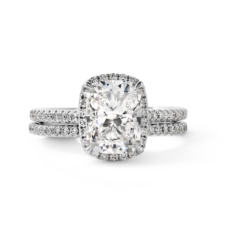 2.40 CT. T.W. Certified Elongated Cushion-Cut Lab-Grown Diamond Bridal Set 14K White Gold (F/VS2)