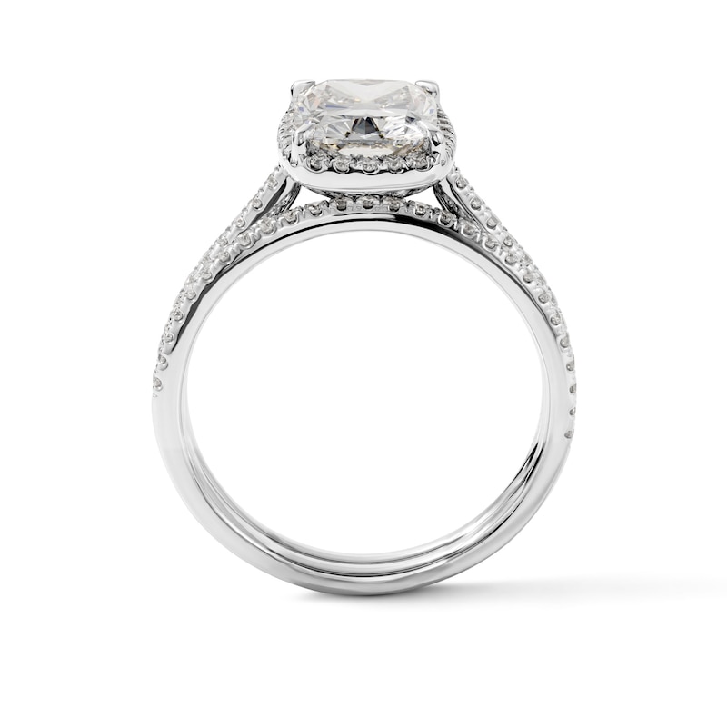 2.40 CT. T.W. Certified Elongated Cushion-Cut Lab-Grown Diamond Bridal Set 14K White Gold (F/VS2)
