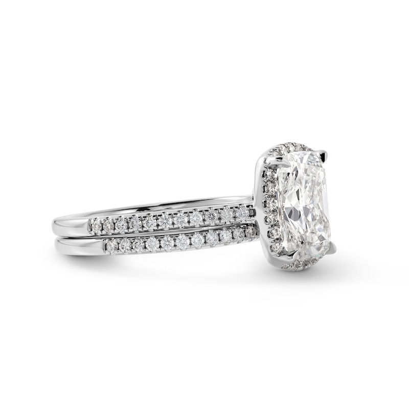 2.40 CT. T.W. Certified Elongated Cushion-Cut Lab-Grown Diamond Bridal Set 14K White Gold (F/VS2)