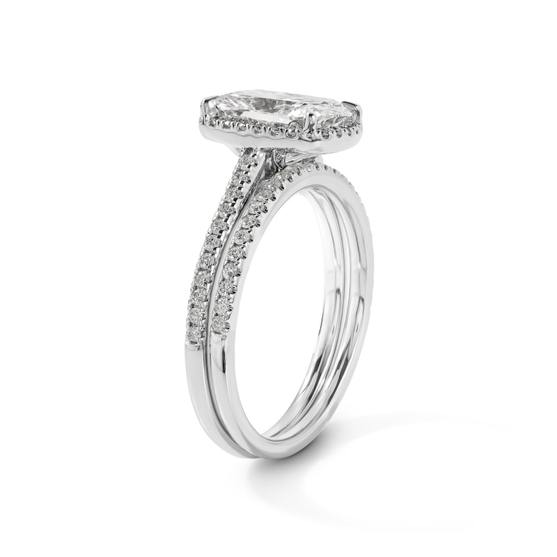 2.40 CT. T.W. Certified Elongated Cushion-Cut Lab-Grown Diamond Bridal Set 14K White Gold (F/VS2)