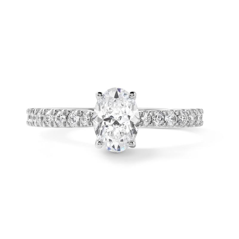 1.00 CT. T.W. Oval Canadian Certified Diamond Engagement Ring Platinum (I/I1)