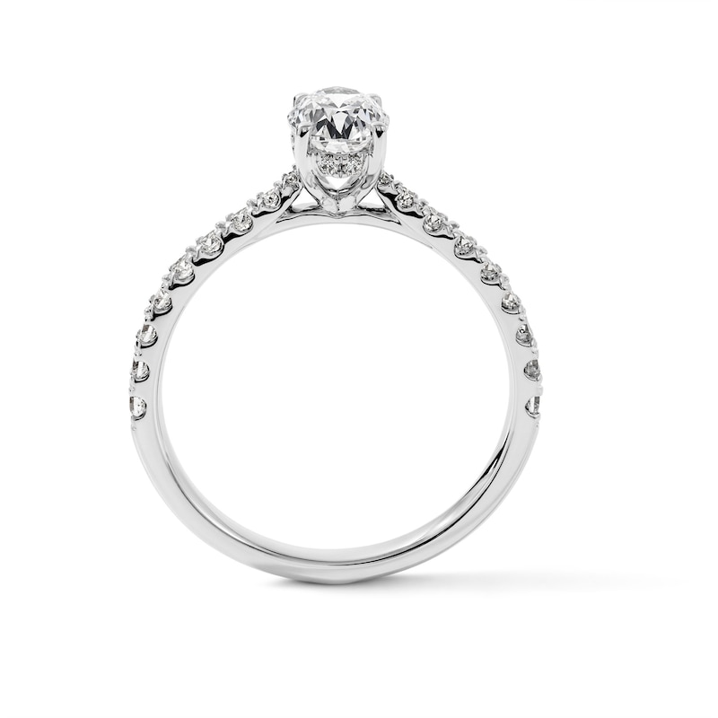 1.00 CT. T.W. Oval Canadian Certified Diamond Engagement Ring Platinum (I/I1)