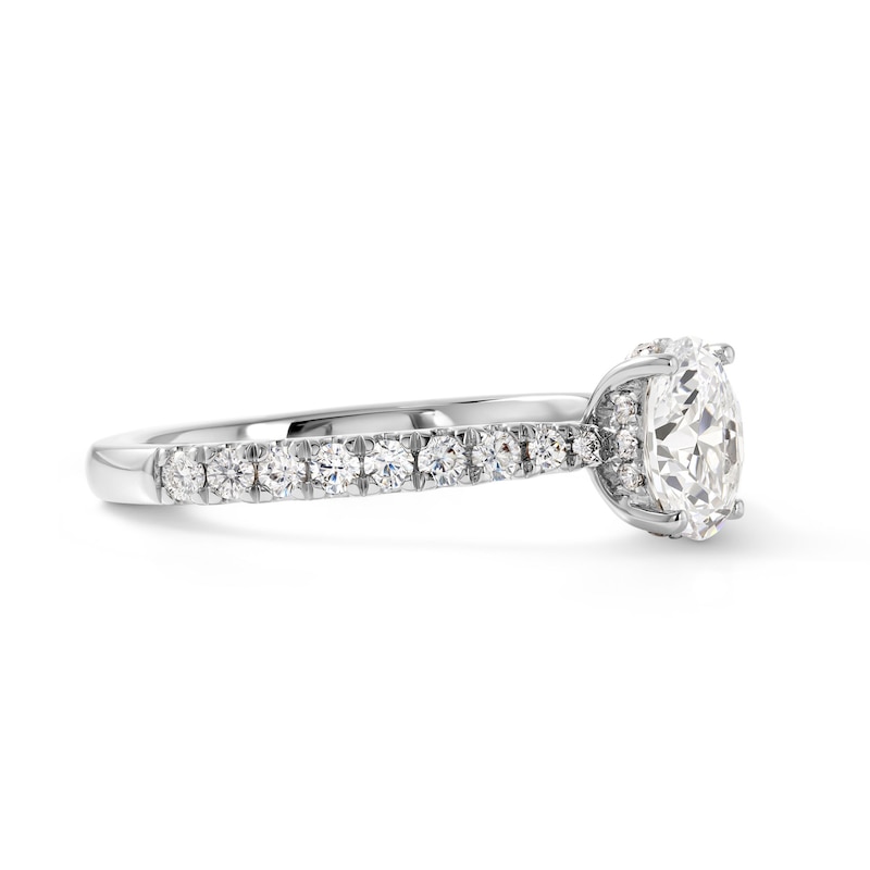 1.00 CT. T.W. Oval Canadian Certified Diamond Engagement Ring Platinum (I/I1)