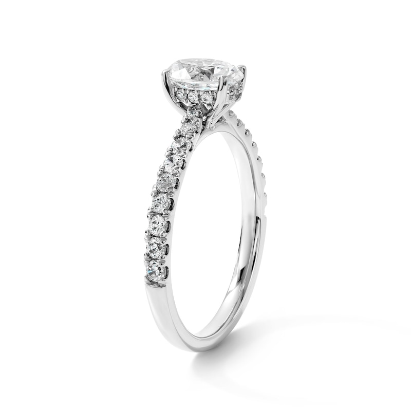 1.00 CT. T.W. Oval Canadian Certified Diamond Engagement Ring Platinum (I/I1)