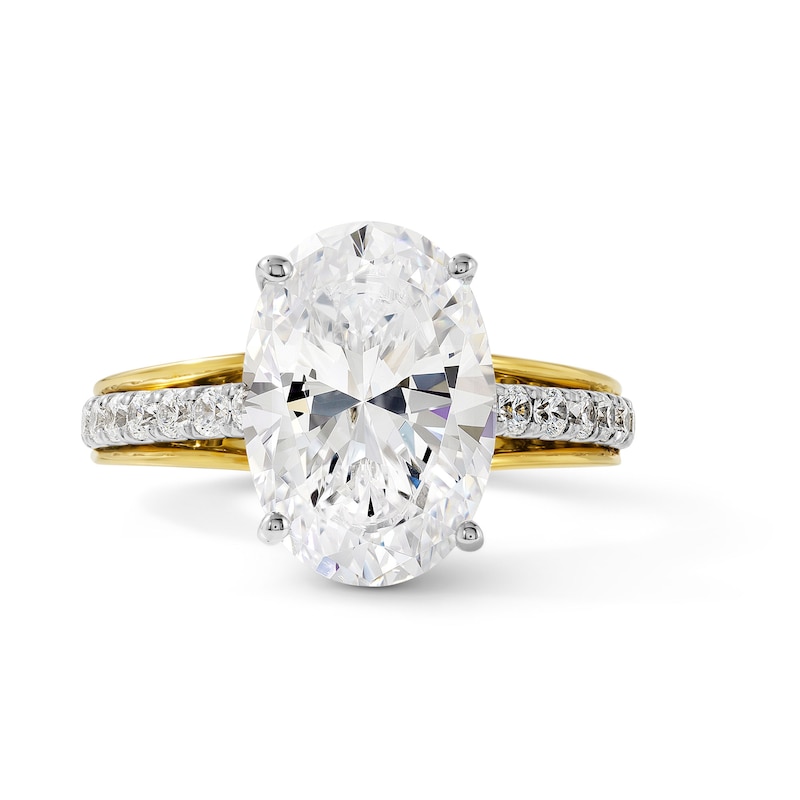 4.30 CT. T.W. Certified Oval Lab-Grown Diamond Engagement Ring 14K Gold (F/VS2)