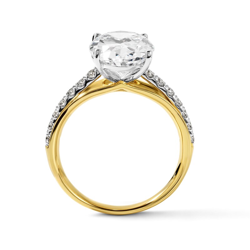 4.30 CT. T.W. Certified Oval Lab-Grown Diamond Engagement Ring 14K Gold (F/VS2)