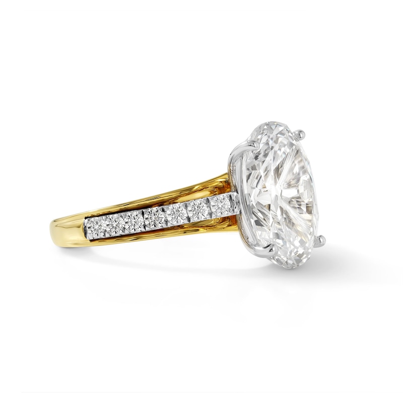 4.30 CT. T.W. Certified Oval Lab-Grown Diamond Engagement Ring 14K Gold (F/VS2)