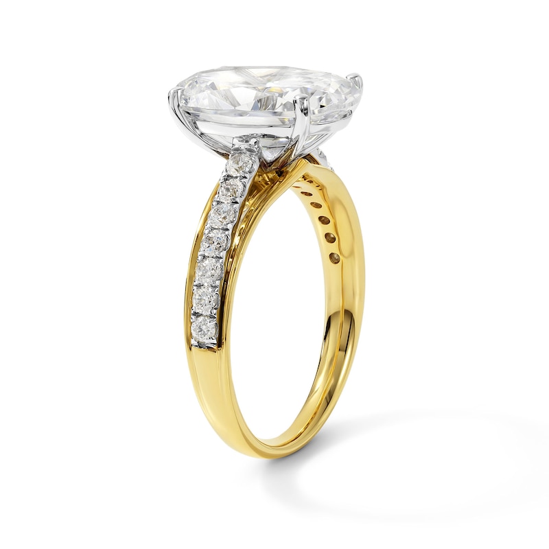 4.30 CT. T.W. Certified Oval Lab-Grown Diamond Engagement Ring 14K Gold (F/VS2)