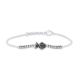 Enchanted Disney Villains Maleficent 0.45 CT. T.W. Lab-Grown Diamond Rose Bracelet in Sterling Silver (F/VS2) - 7.5"