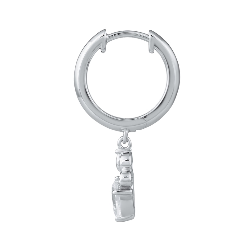 Enchanted Disney Cinderella 0.45 CT. T.W. Pear-Shaped Lab-Grown Diamond Carriage Dangle Hoop Earrings in Sterling Silver (F/VS2)