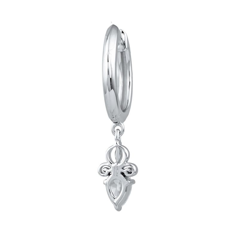 Enchanted Disney Cinderella 0.45 CT. T.W. Pear-Shaped Lab-Grown Diamond Carriage Dangle Hoop Earrings in Sterling Silver (F/VS2)
