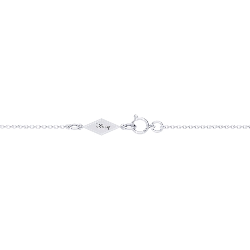 Enchanted Disney Cinderella 0.23 CT. T.W. Emerald-Cut Lab-Grown Diamond Carriage Necklace in Sterling Silver (F/VS2) - 17"