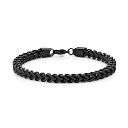 6.0mm Foxtail Chain Bracelet in Stainless Steel with Black Ion Plate - 9"