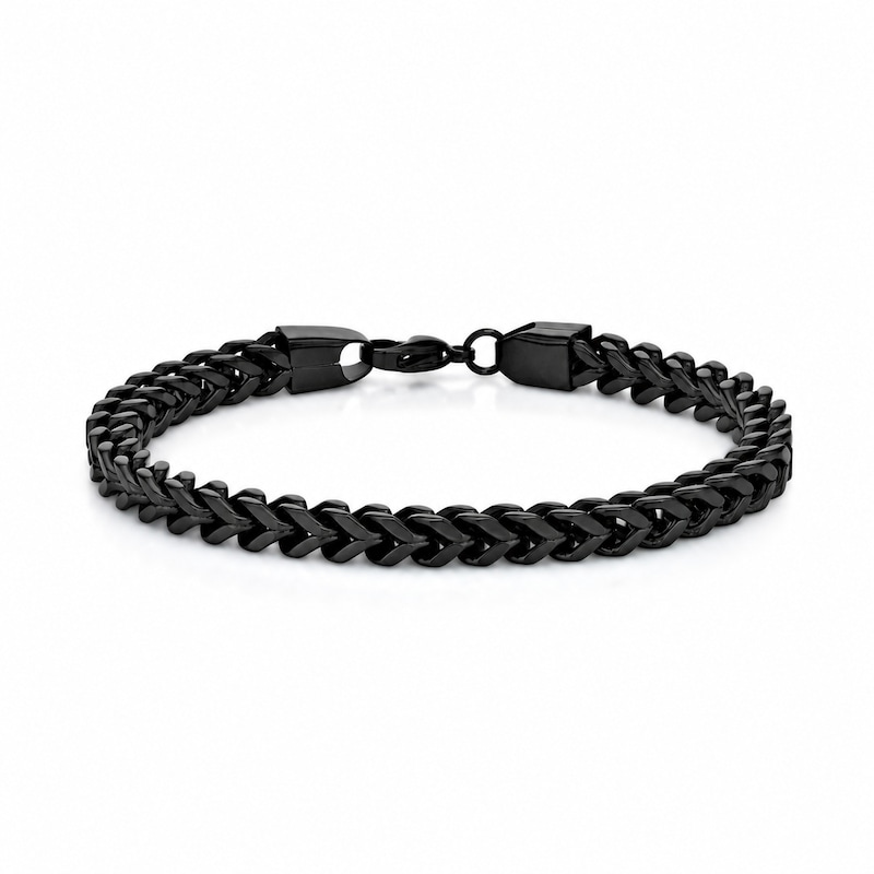 Main Image 1 of 6.0mm Foxtail Chain Bracelet in Stainless Steel with Black Ion Plate - 9"