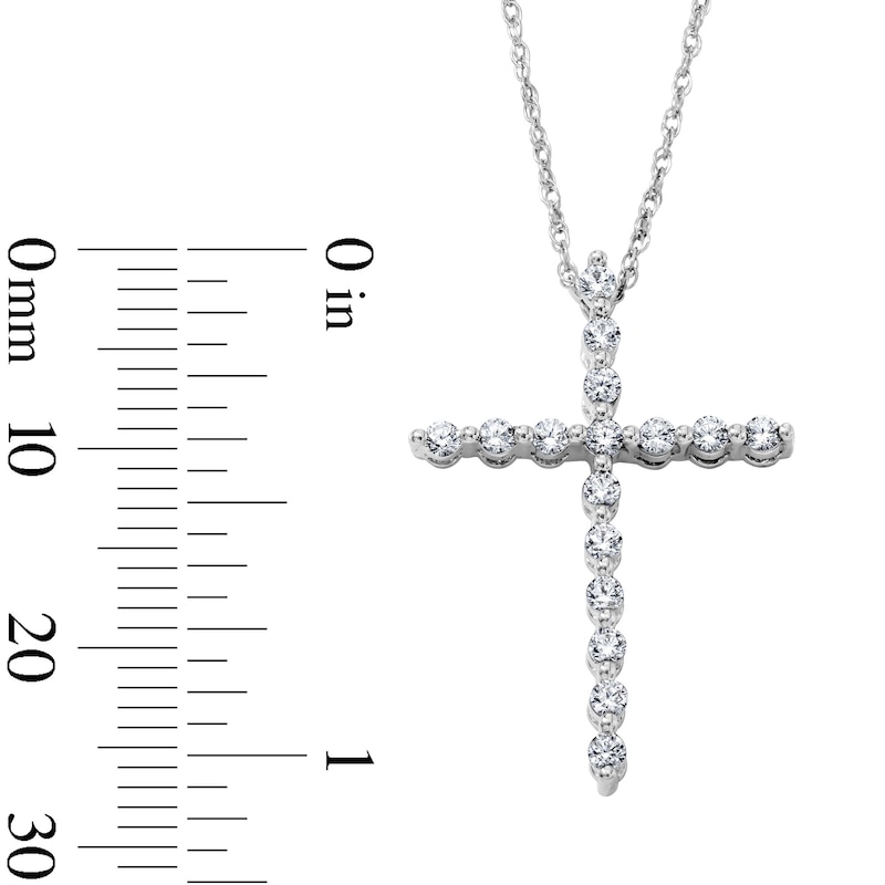 0.50 CT. T.W. Diamond Cross Necklace in 10K White Gold - 18"