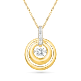 Unstoppable Love 0.18 CT. T.W. Lab-Grown Diamond Double Circle Necklace in 10K Gold - 18"