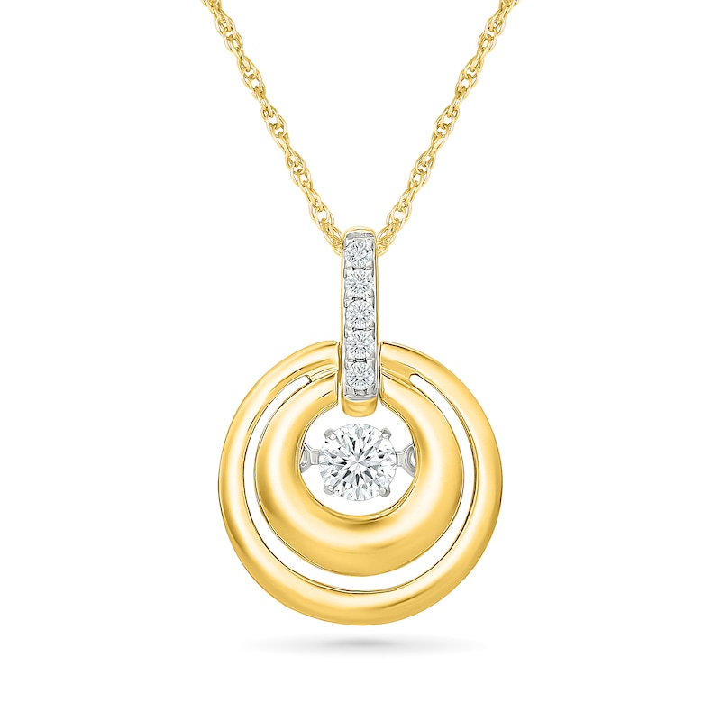 Unstoppable Love 0.18 CT. T.W. Lab-Grown Diamond Double Circle Necklace in 10K Gold - 18"