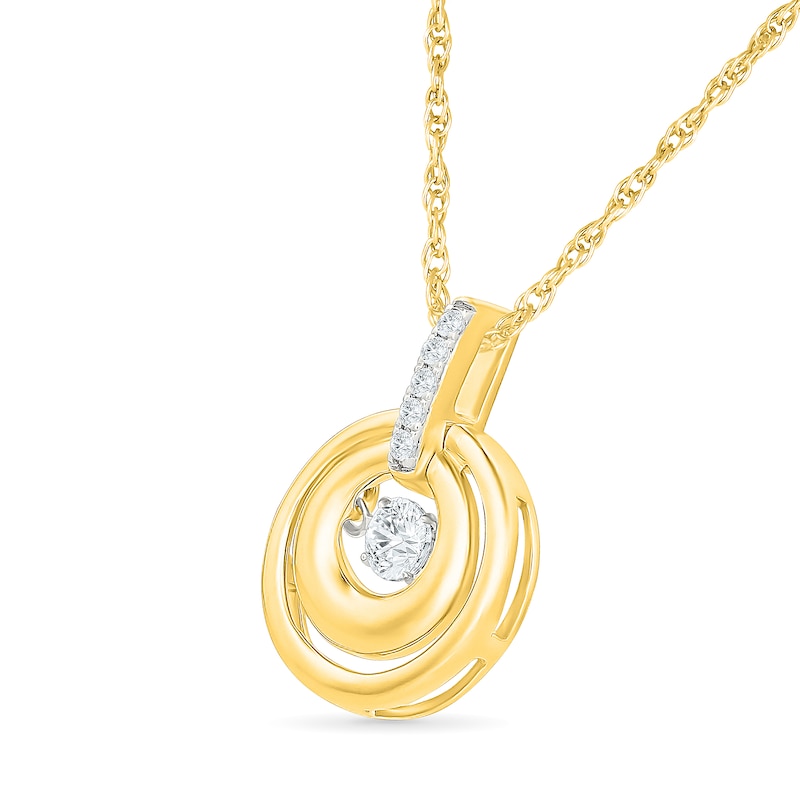 Unstoppable Love 0.18 CT. T.W. Lab-Grown Diamond Double Circle Necklace in 10K Gold - 18"