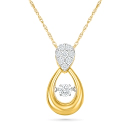 Unstoppable Love™ 0.23 CT. T.W. Lab-Grown Diamond Teardrop Cluster Necklace in 10K Gold (F/VS2) - 18"