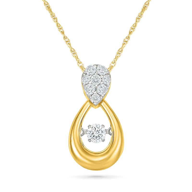 Unstoppable Love™ 0.23 CT. T.W. Lab-Grown Diamond Teardrop Cluster Necklace in 10K Gold (F/VS2) - 18"