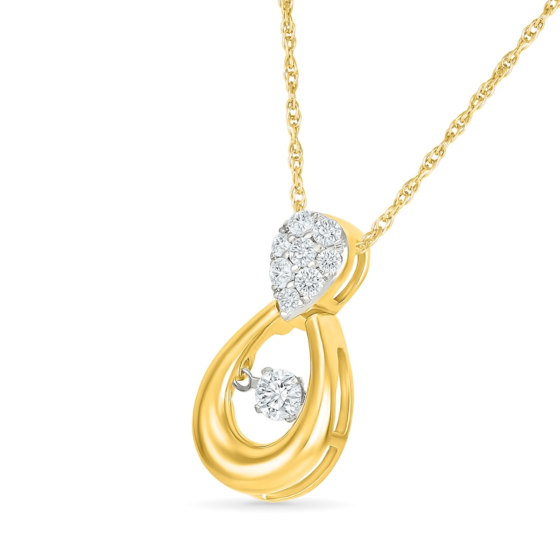 Unstoppable Love™ 0.23 CT. T.W. Lab-Grown Diamond Teardrop Cluster Necklace in 10K Gold (F/VS2) - 18"