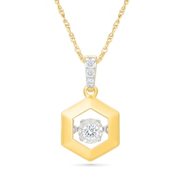 Unstoppable Love™ 0.08 CT. T.W. Lab-Grown Diamond Hexagon Frame Necklace in 10K Gold (F/VS2) - 18"