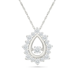 Unstoppable Love™ 0.45 CT. T.W. Lab-Grown Diamond Scalloped Frame Teardrop Necklace in 10K White Gold (F/VS2) - 18"