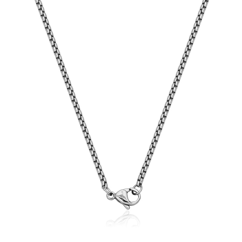 Celtic Knot Cross Necklace in Oxidized Stainless Steel - 24"