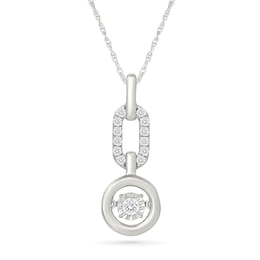 Unstoppable Love™ 0.145 CT. T.W. Lab-Grown Diamond Link Drop Necklace in Sterling Silver (F/VS2) - 18"