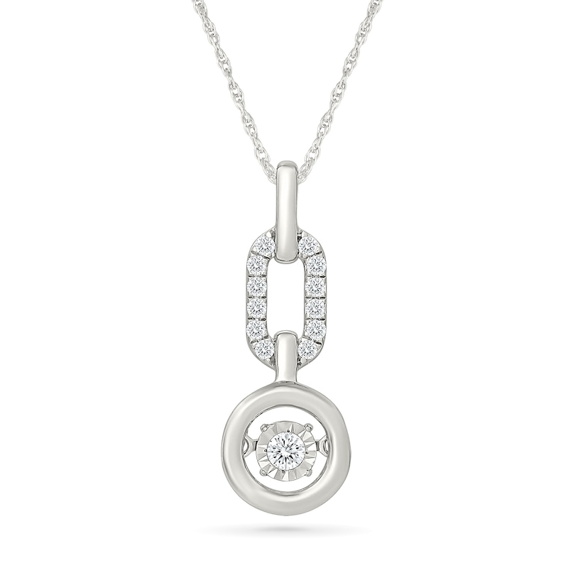 Unstoppable Love™ 0.145 CT. T.W. Lab-Grown Diamond Link Drop Necklace in Sterling Silver (F/VS2) - 18"