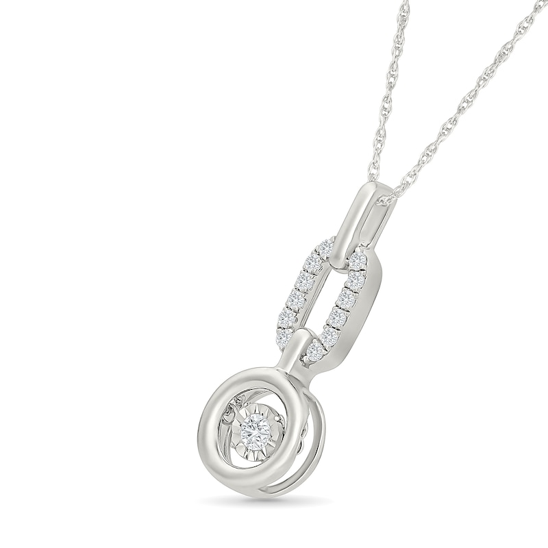 Unstoppable Love™ 0.145 CT. T.W. Lab-Grown Diamond Link Drop Necklace in Sterling Silver (F/VS2) - 18"