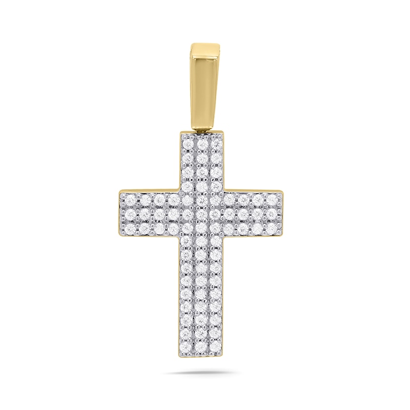 0.50 CT. T.W. Lab-Grown Diamond Cross Charm in 10K Gold (F/SI2)