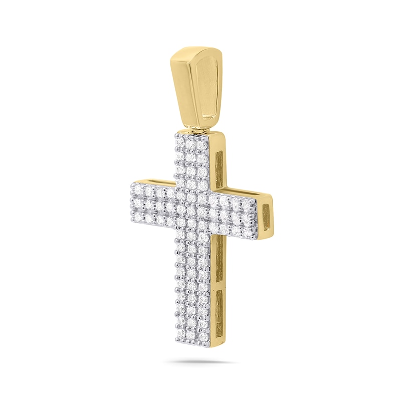 0.50 CT. T.W. Lab-Grown Diamond Cross Charm in 10K Gold (F/SI2)