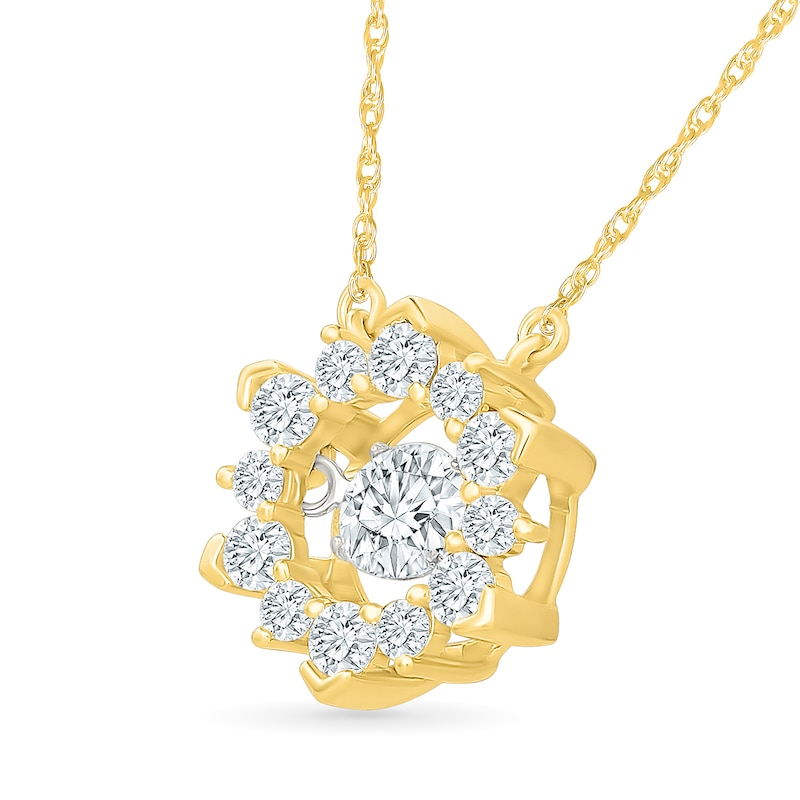 Unstoppable Love™ 0.45 CT. T.W. Lab-Grown Diamond Snowflake Necklace in 10K Gold (F/VS2) - 17.75"