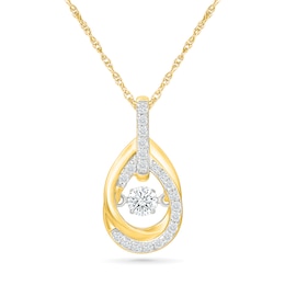 Unstoppable Love™ 0.29 CT. T.W. Lab-Grown Diamond Swirling Teardrop Frame Necklace in 10K Gold (F/VS2) - 18"
