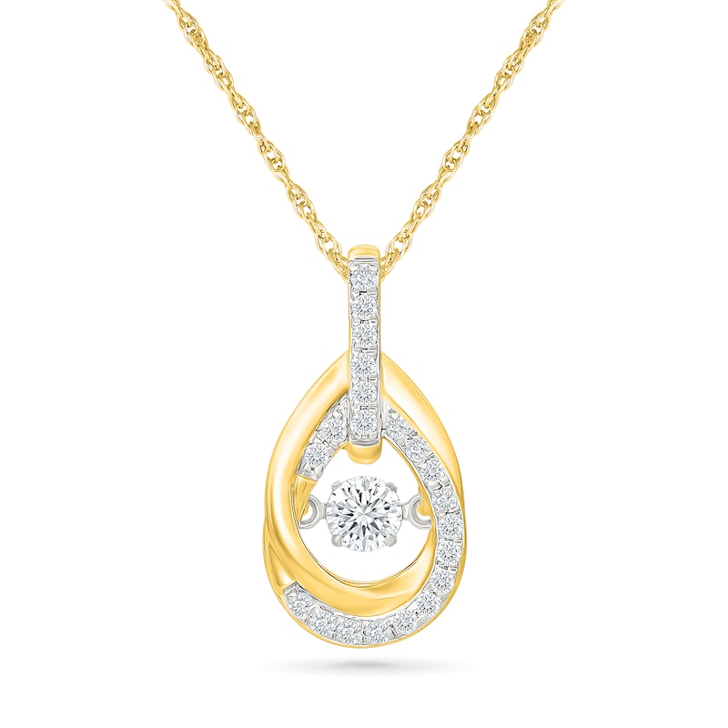 Unstoppable Love™ 0.29 CT. T.W. Lab-Grown Diamond Swirling Teardrop Frame Necklace in 10K Gold (F/VS2) - 18"