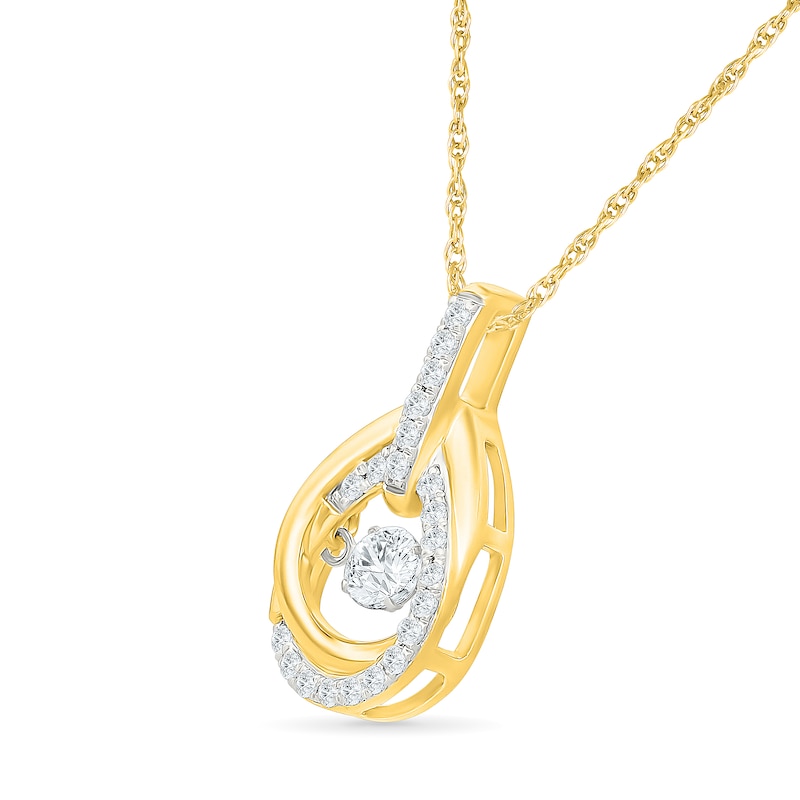 Unstoppable Love™ 0.29 CT. T.W. Lab-Grown Diamond Swirling Teardrop Frame Necklace in 10K Gold (F/VS2) - 18"