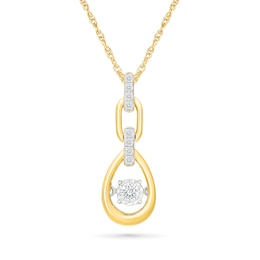 Unstoppable Love™ 0.145 CT. T.W. Lab-Grown Diamond Link Teardrop Necklace in 10K Gold (F/VS2) - 18"
