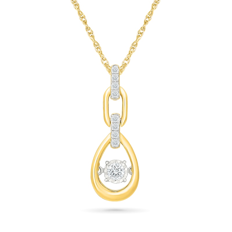 Unstoppable Love™ 0.145 CT. T.W. Lab-Grown Diamond Link Teardrop Necklace in 10K Gold (F/VS2) - 18"