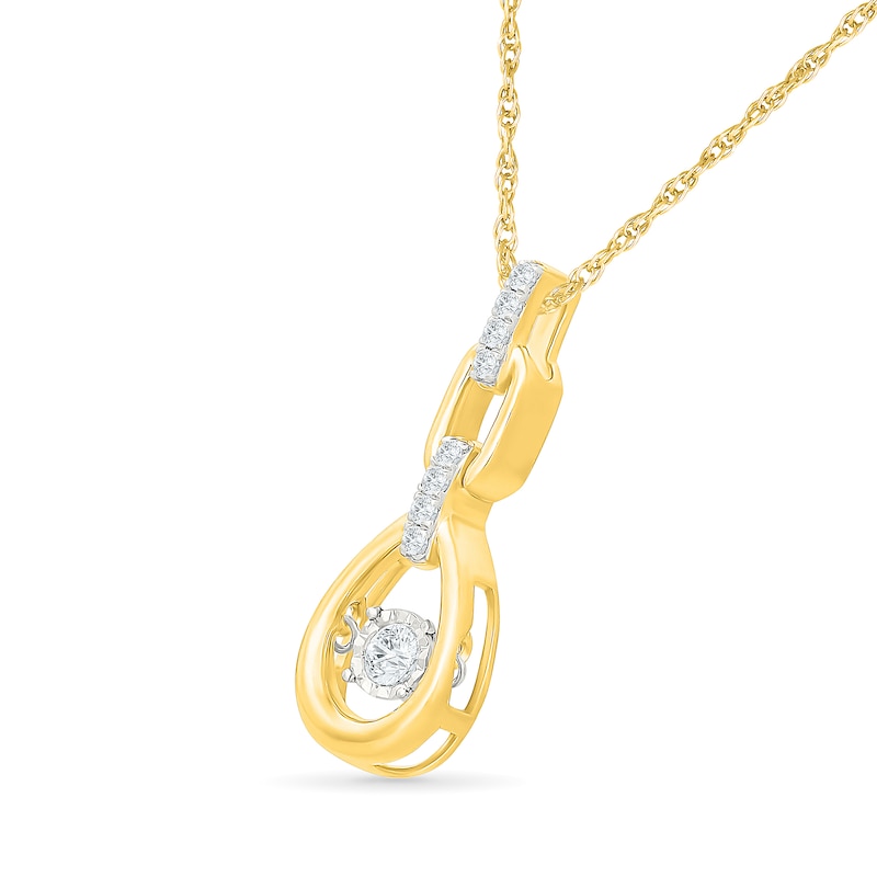 Unstoppable Love™ 0.145 CT. T.W. Lab-Grown Diamond Link Teardrop Necklace in 10K Gold (F/VS2) - 18"
